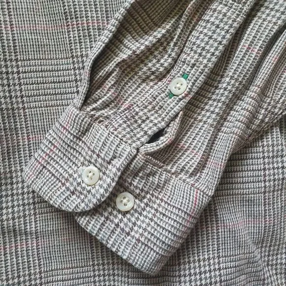 Tommy Hilfiger Tan Plaid Button Down Shirt - Picture 5 of 10